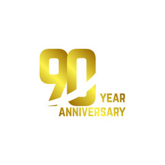 90 Year Anniversary Logo Vector Template Design Illustration