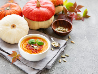 Bowl of pumpkin soup
