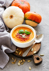 Bowl of pumpkin soup