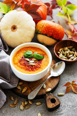 Bowl of pumpkin soup