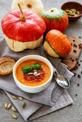 Bowl of pumpkin soup
