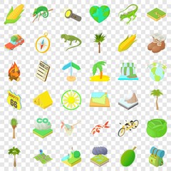 Rest in forest icons set. Cartoon style of 36 rest in forest vector icons for web for any design