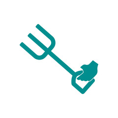 fork with hand , work took icon