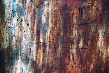 colorful rusty metal iron plate grunge wall background backdrop surface