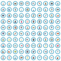 100 working professions icons set. Cartoon illustration of 100 working professions vector icons isolated on white background