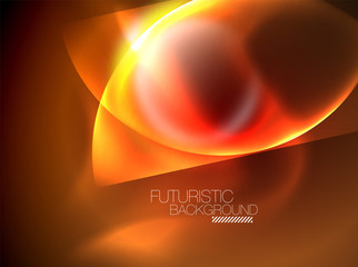 Vector glowing neon circles abstract background