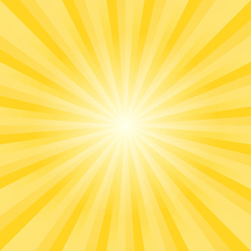 Abstract soft bright Yellow rays background. Vector