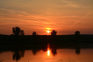 sunset on Lake Palotas Hungary