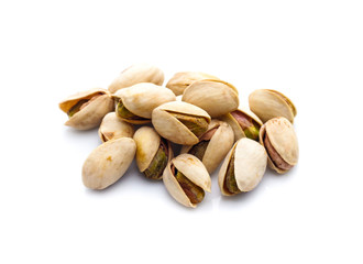 Pistachio nuts. Isolated on a white background