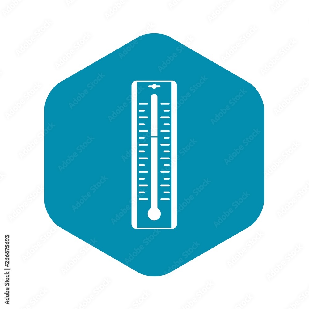 Poster thermometer with degrees icon. simple illustration of thermometer with degrees vector icon for web