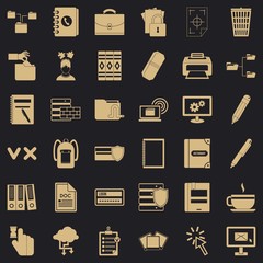 Folder icons set. Simple style of 36 folder vector icons for web for any design