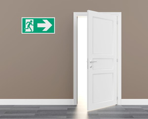 exit door sign symbol emergency escape evacuation 