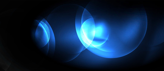 Shiny neon circles abstract background