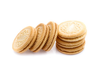 cookies with cream filling isolated on white background