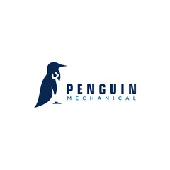 Obraz premium animal Penguin bird Mechanical Logo Design Inspiration custom logo design vector