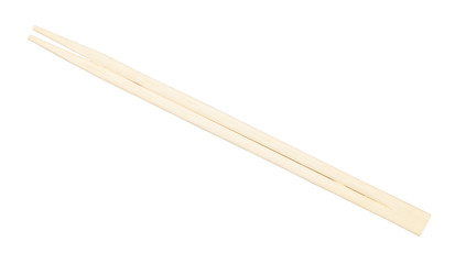 top view of new disposable wooden chopsticks