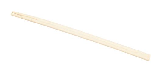 pair of new disposable wooden chopsticks isolated