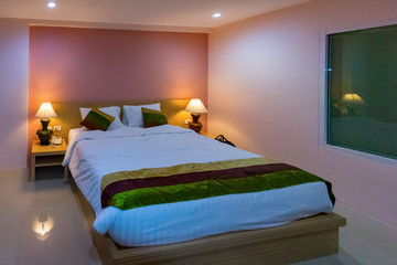 luxury twin bed room in hotel