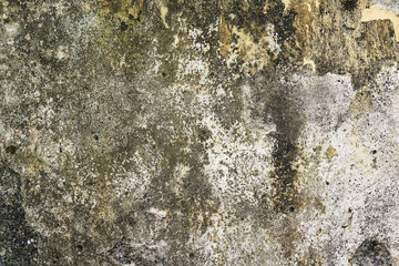Decrepit white dirty plaster wall with cracked structure horizontal empty grunge background