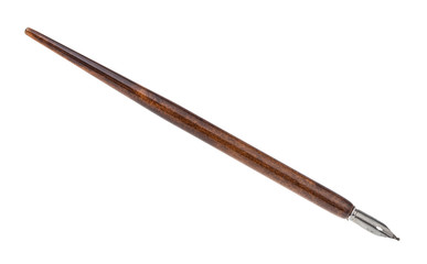 dip pen with point broad nib and brown penholder