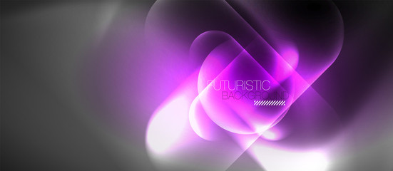 Neon glowing techno lines, hi-tech futuristic abstract background template