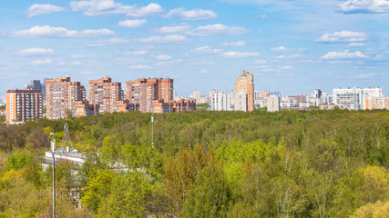 Fototapeta na wymiar panoramic view of park and residential district