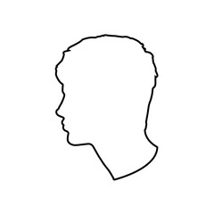 Fototapeta na wymiar silhouette of a male head. vector illustration
