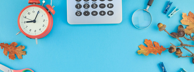 Long wide banner back to school concept