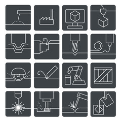 Icon Set Maschinenbau und Industrie 4.0