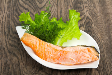 Steamed salmon
