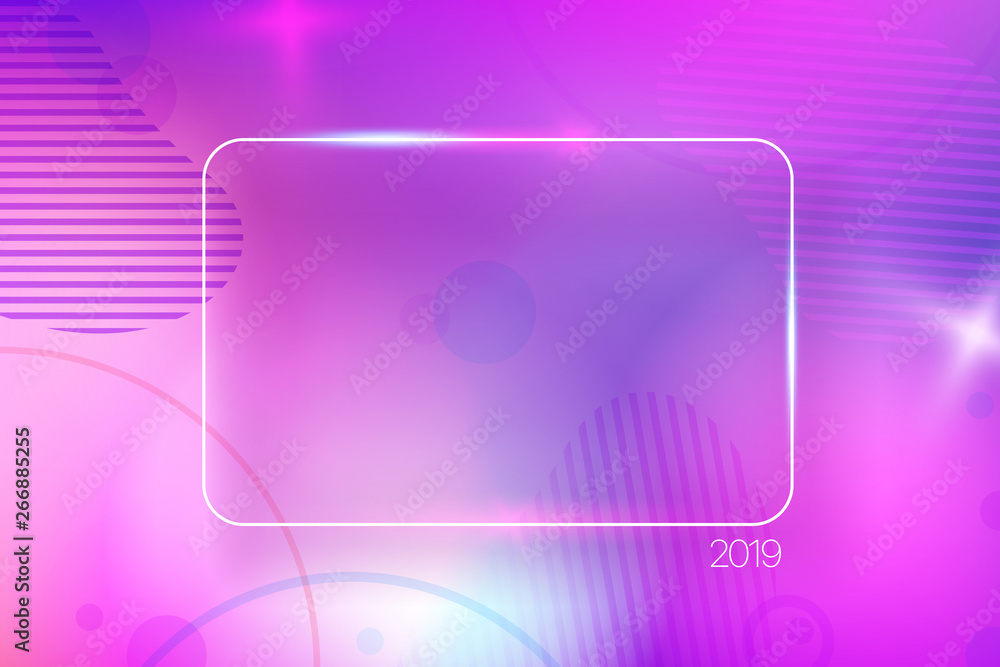 Aufkleber Colorful abstract background with empty frame. Template for a text. Fluid shape, dynamic