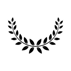 Fototapeta na wymiar Greek laurel or olive winner award wreath or leaf frame vector isolated on white .