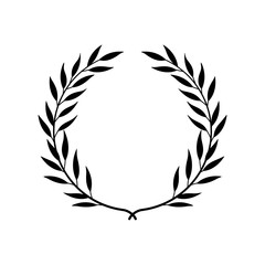 Greek laurel or olive winner award wreath or leaf frame vector isolated on white .