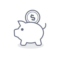 Piggy Bank. Fully scalable vector icon in outline style.