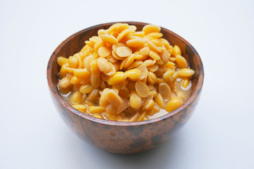 Salted soy beans paste on a bowl