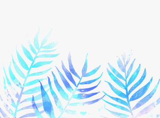 Tropical abstract background with palm leaves