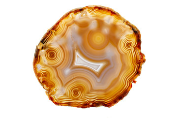 Macro stone Agate mineral on white background