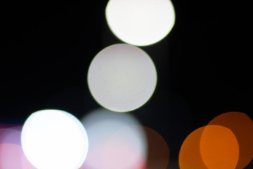 Bokeh on night, abstract background with circles