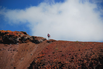 hiker on Mount Etna