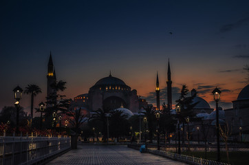 Fototapeta na wymiar Hagia Sophia on sunrise, Istanbul, Turkey