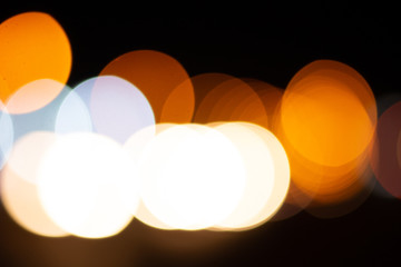 Bokeh on night, abstract background with circles