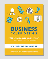 Business flyer template vector design with graphics. Illustration of modern business brochure with the graphics and content.