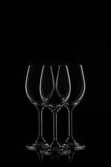 Empty glasses for wine
