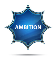 Ambition magical glassy sunburst blue button