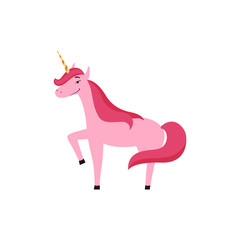 Cute unicorn fantasy character vector illustration isolated on white background. © sabelskaya