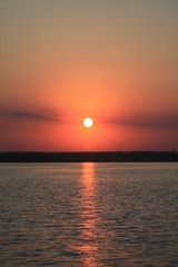 Naklejka premium sunset on Lake Siutghiol - Romania