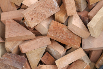 sawn wood cut piled perfectly as backround or use to play as toys.