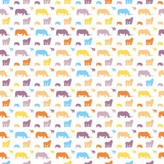 Seamless safari animals for kids wall art pattern