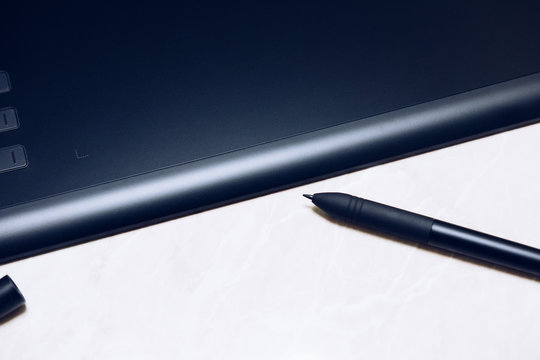 Graphic tablet with pen for illustrators and designers
