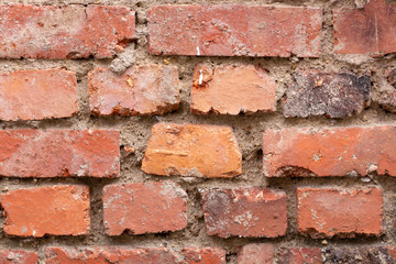 Old brick wall texture, close-up